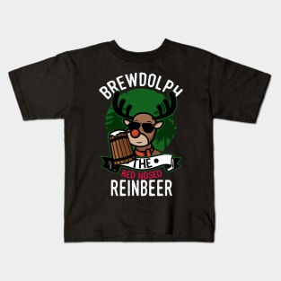 Brewdolph Red nosed Reinbeer Kids T-Shirt